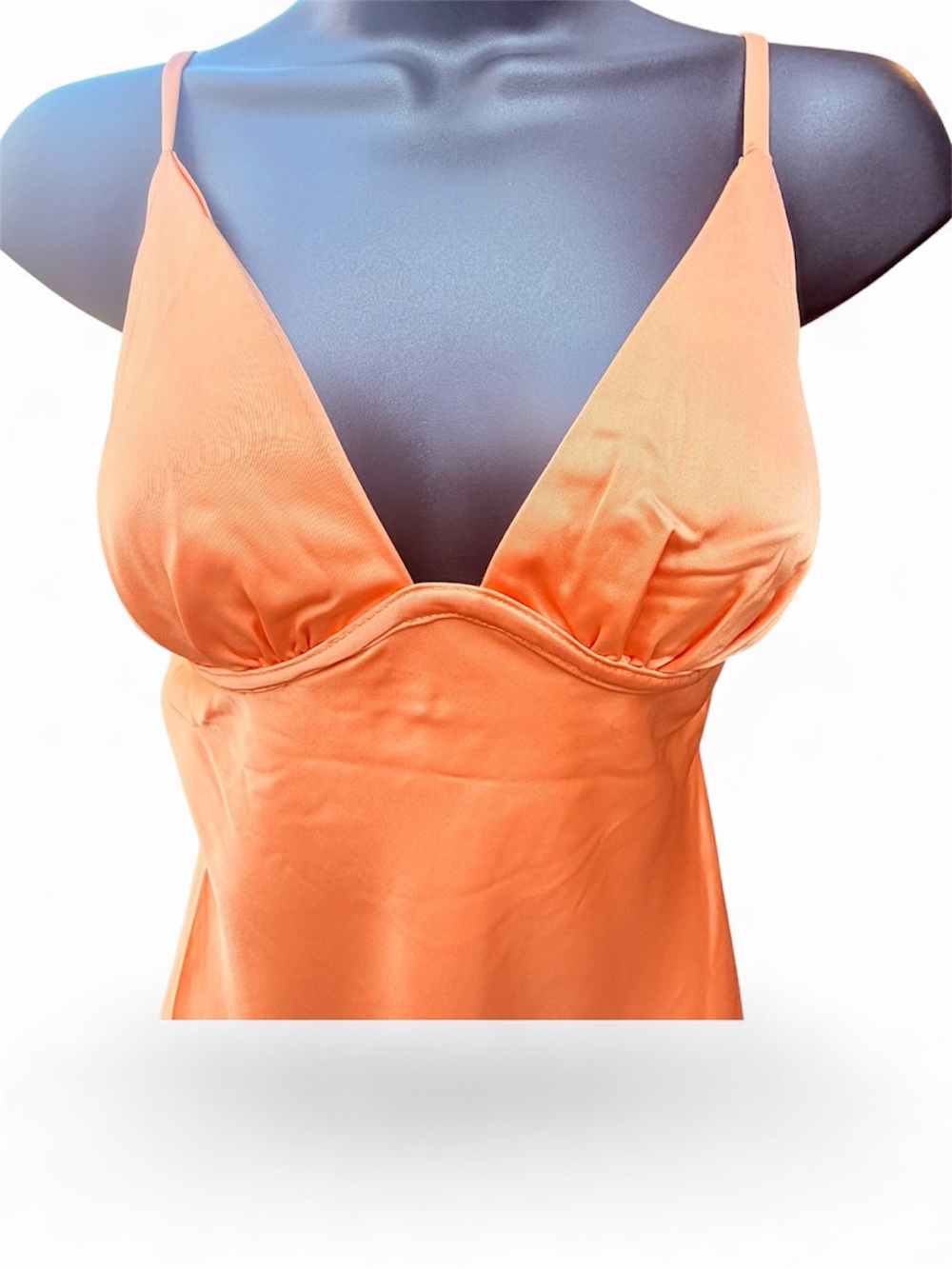Hello Molly NWT Orange Satin Underwire Mini Dress Size S - Picture 2 of 5
